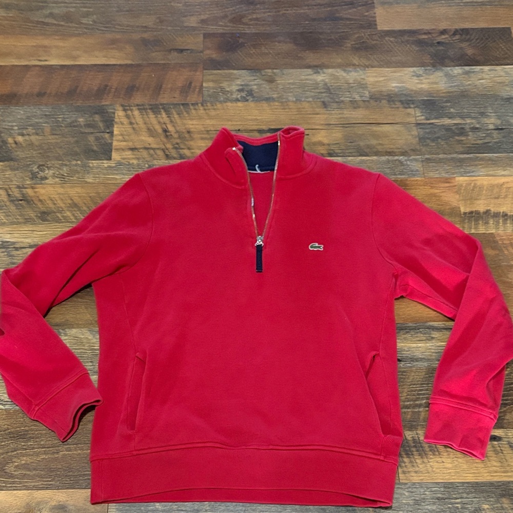Lacoste Men's Flat Ribbed Zippered Stand-Up Collar‎ Sweatshirt